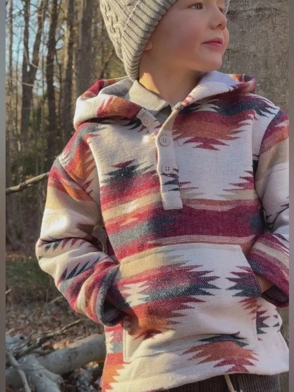 Me & Henry London Aztec Burgundy Rancho Jacket Poncho Southern Western Style 8yr